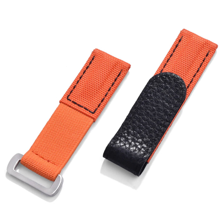 NATOBELT Hook And Loop Adhesive Watch Band Leather Elastic Nylon Sailcloth Watch Strap 20mm Watch Strap Replacement Watchbands