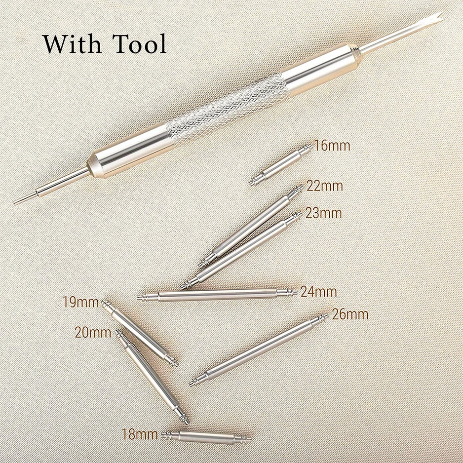 20pcs Stainless Steel Watch Spring Bars – Full Size Repair Kit (10-26mm)