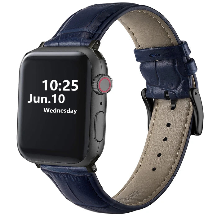 Leather Apple Watch Band (38/42mm, Series 3–6/SE Compatible)