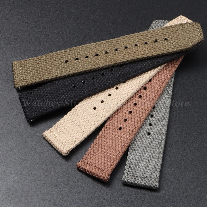 Nylon Cotton Watch Strap for Army Military Wristband 20mm 22mm for Seiko for Omega Weave Quick Release Bracelet Replacement Band