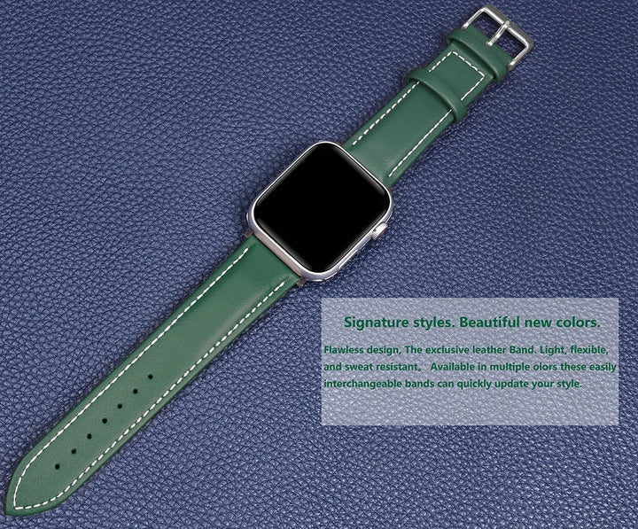 Genuine Leather Apple Watch Band 40–49mm for iWatch Series 3–8 & Ultra