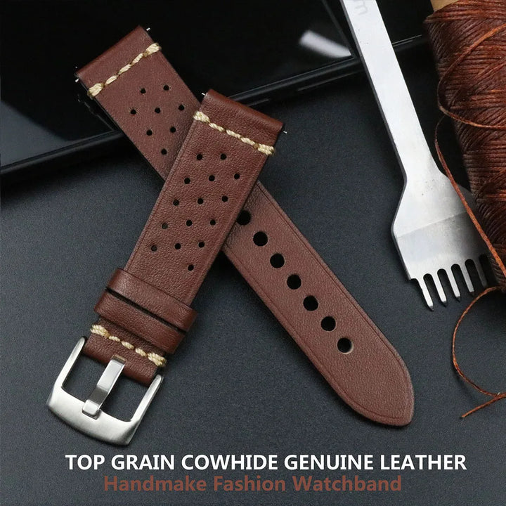 Fashion Quick Release Top Grain Leather Watch Band 20mm 22mm