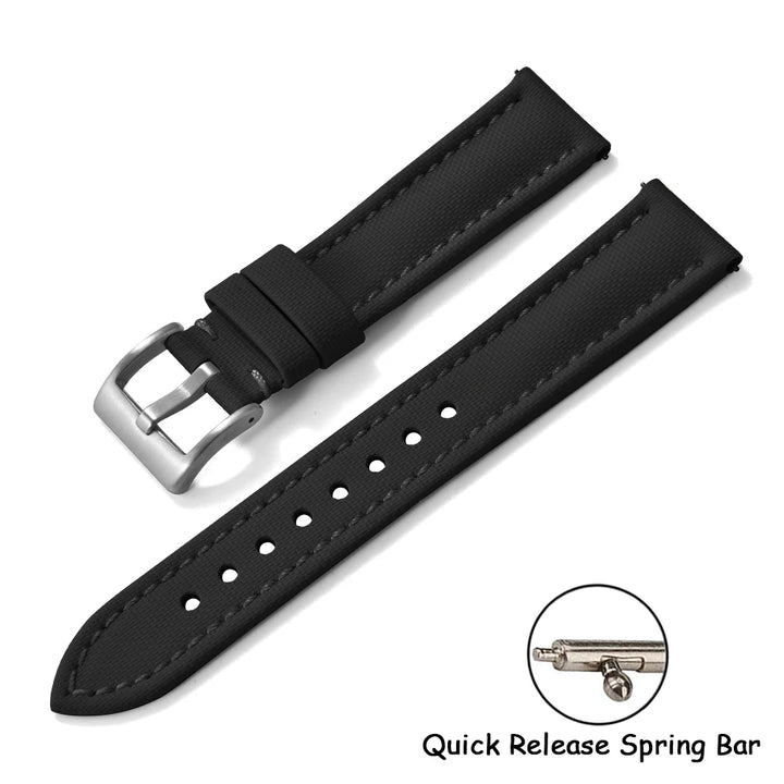 Universal Sailcloth Watch Band 18mm 20mm22mm Sailcloth Leather Strap Qucik Release Bracelet Accessories for Omega for Seiko Belt