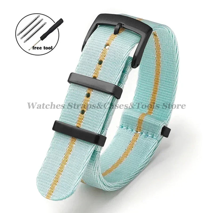 Nylon Watch Strap for Omega 007 for Seamaster 300 Canvas Watchband 18mm 20mm 22mm 24mm for Seiko Men Sport Bracelet Wrist Band