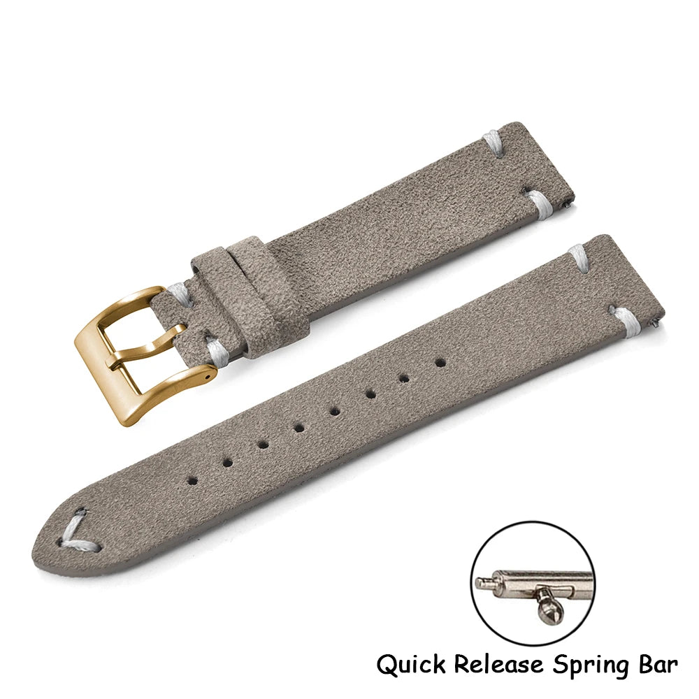 Suede Leather Watch Strap – 20-22mm Quick Release