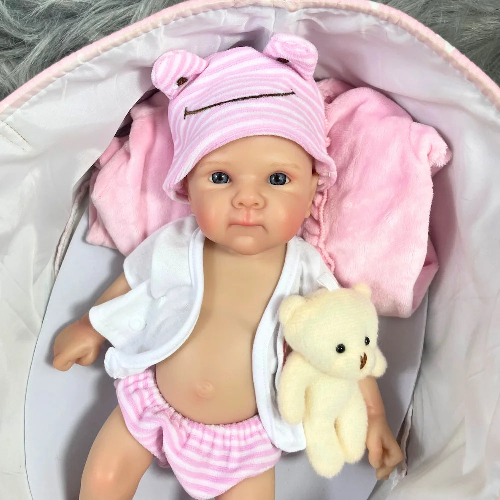 13″ Mini Bettie Full Silicone Reborn Baby Doll – Washable Lifelike Girl