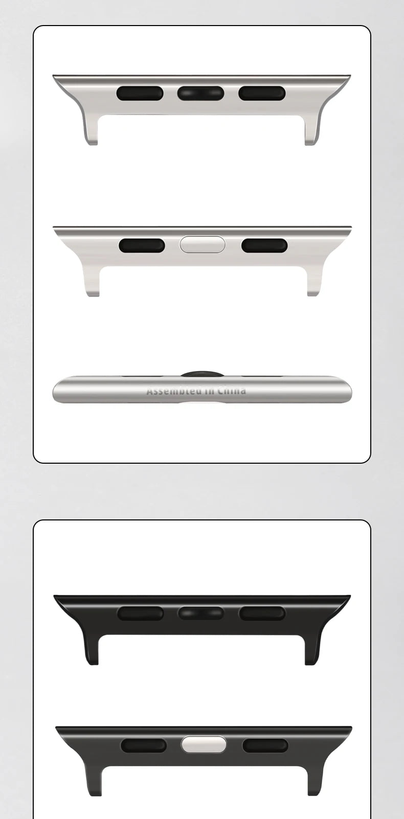 2pcs Apple Watch Ultra 49mm Adapter For Apple Watch Strap Series 9 8 7 SE 45mm 44mm 41mm 40mm Band Stainless Steel Connector