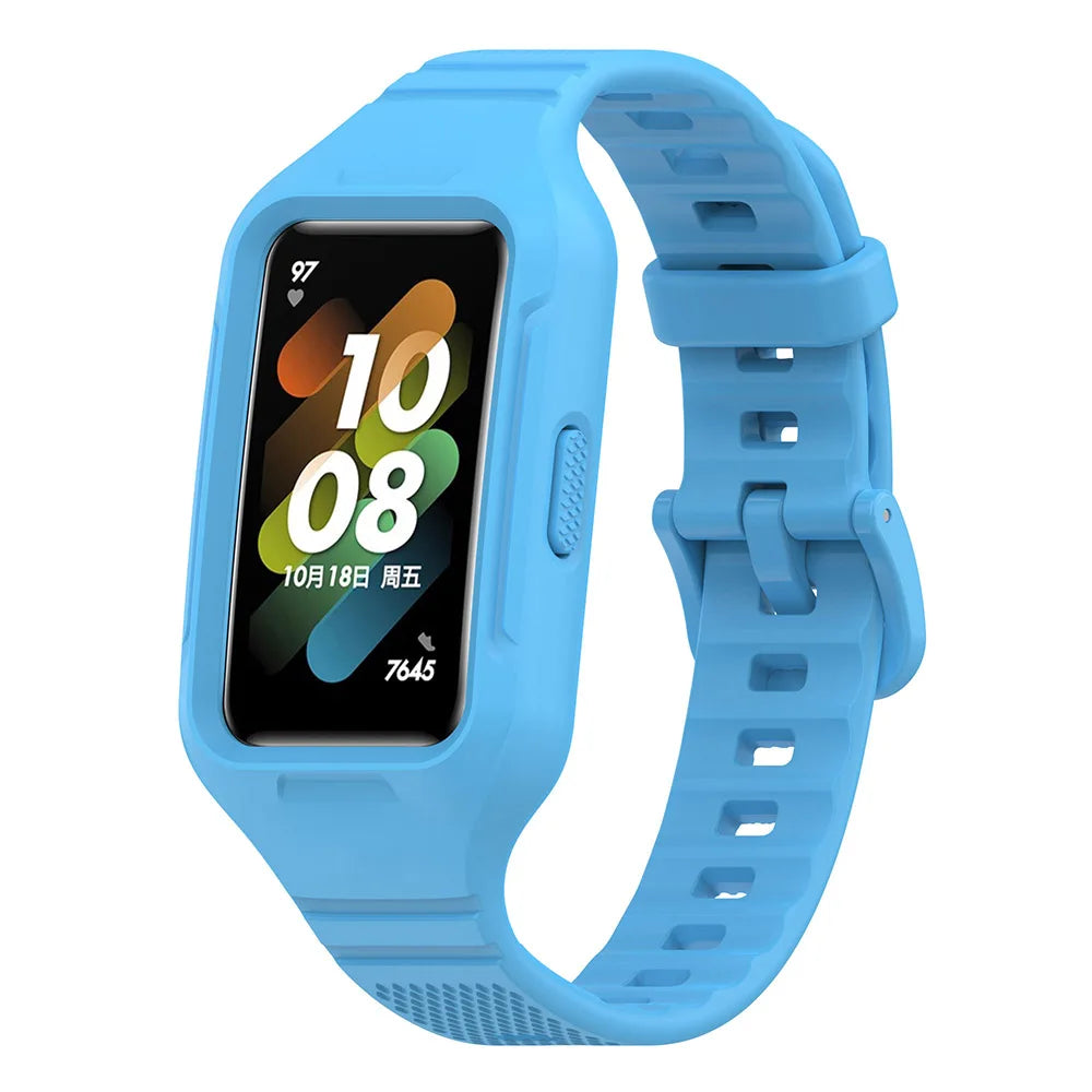 Integrated Silicone Strap & Case for Huawei Band 6-9 & Honor Band 6-7