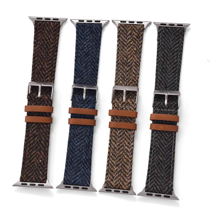 Vintage Wool & Leather Apple Watch Band – 40–49mm for Series 10–6, SE & Ultra 2