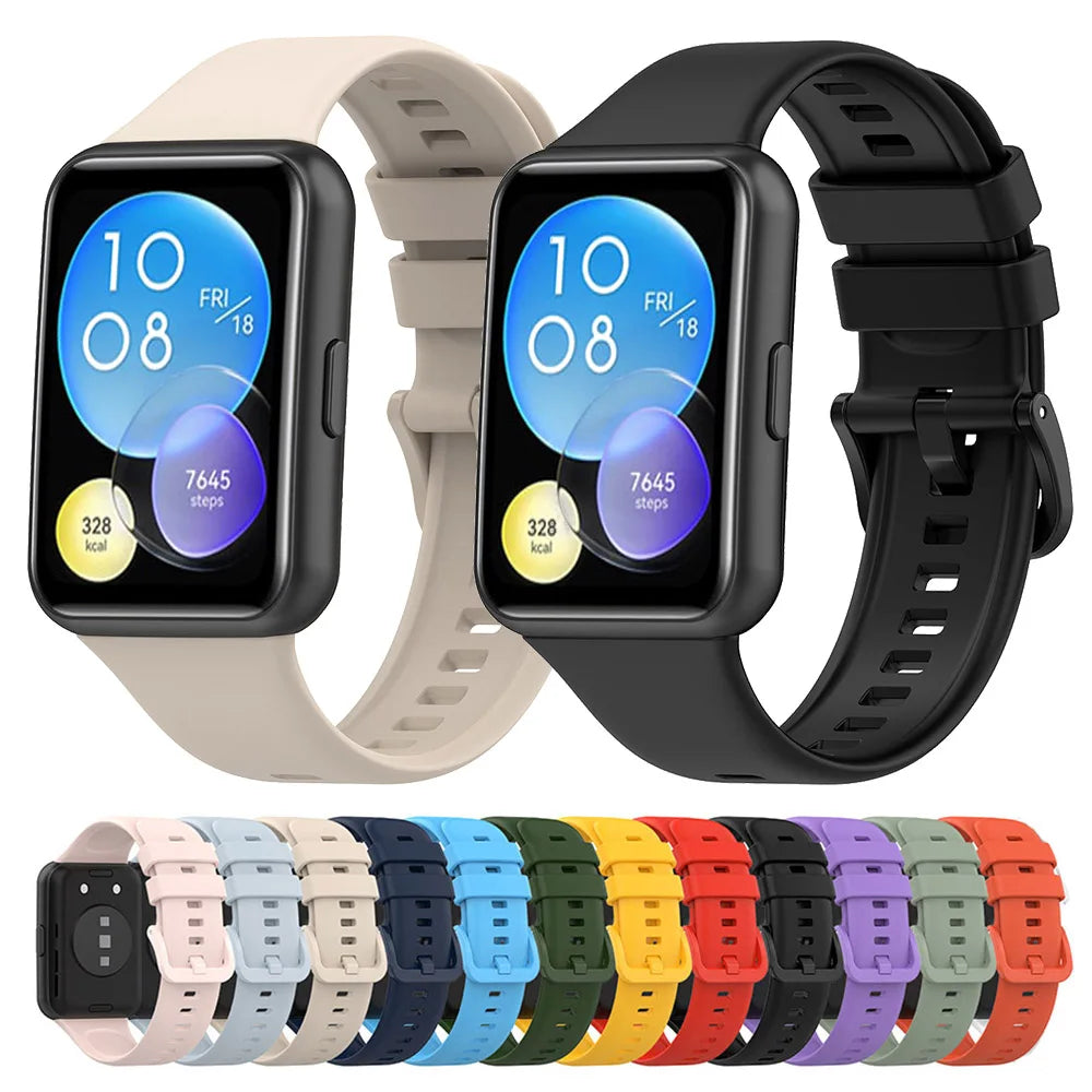 Silicone Strap with Transparent TPU Case for Huawei Watch Fit 2