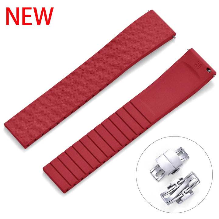 High-Quality CTS FKM Rubber Watch Strap – 18–22mm Quick Release with Spring Clasp, Diver Colors