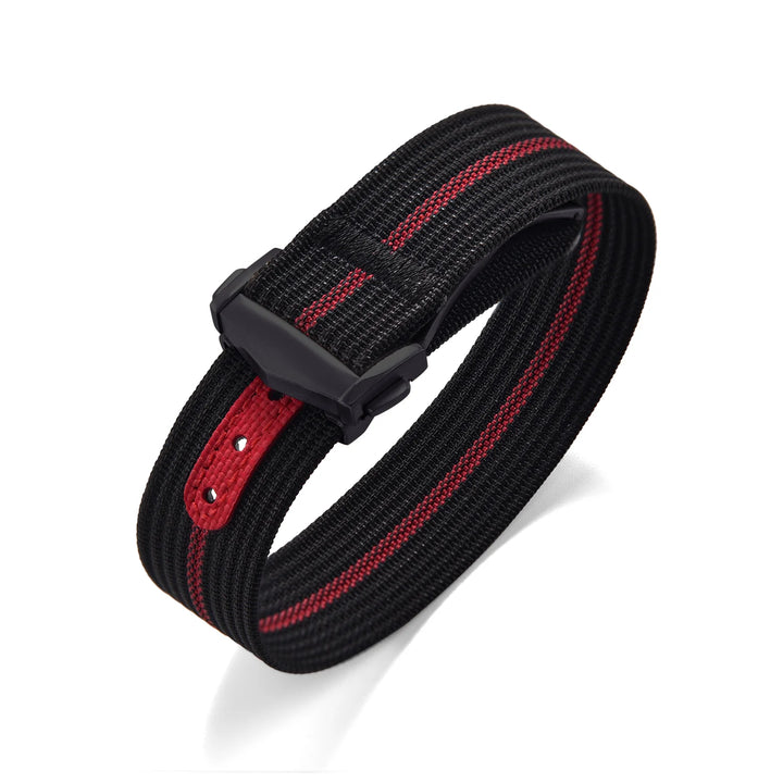 Ribbed Nylon & FKM Rubber Watch Strap – 18–22mm Folding Buckle for Omega, Tudor & Seiko