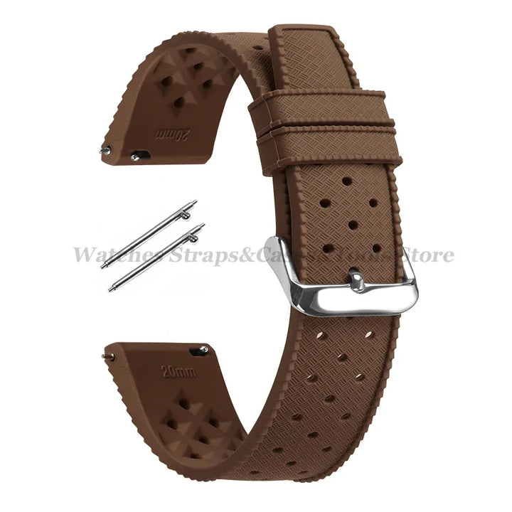 Tropic Silicone Watch Strap 18/20mm 22mm for Seiko for Fossil for Oris Wrist Band Quick Release Soft Rubber Bracelet Replacement