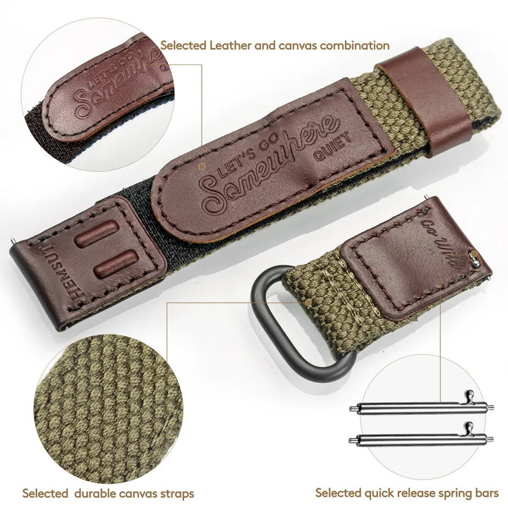 HEMSUT Nylon Quick-Release Watch Strap – 20/22mm Military Style for OMEGA