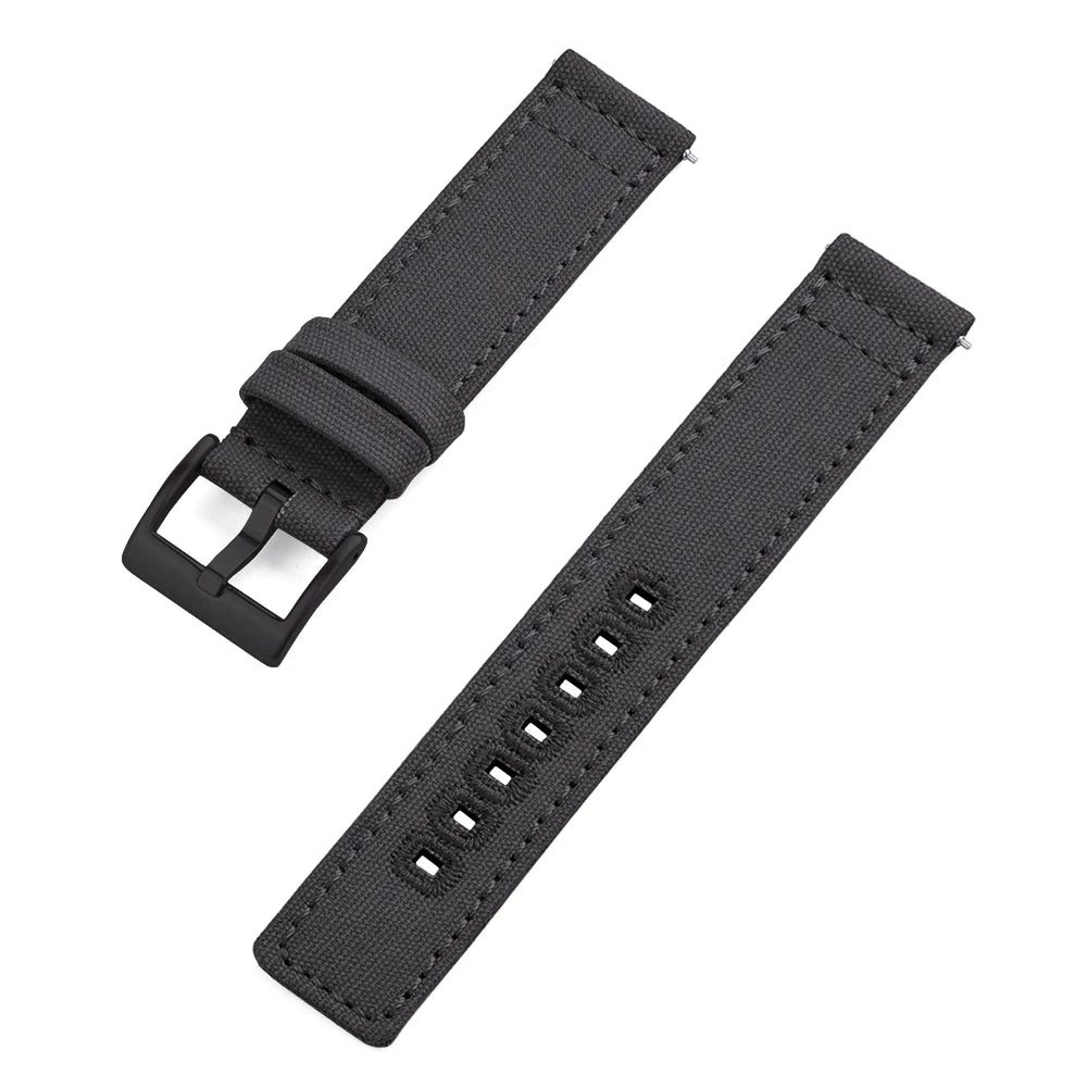 JUELONG Premium Nylon Sailcloth Watch Strap 20mm 22mm Canvas Sailcloth Watch Bands Quick Release Perfect Fit Flat End Universal