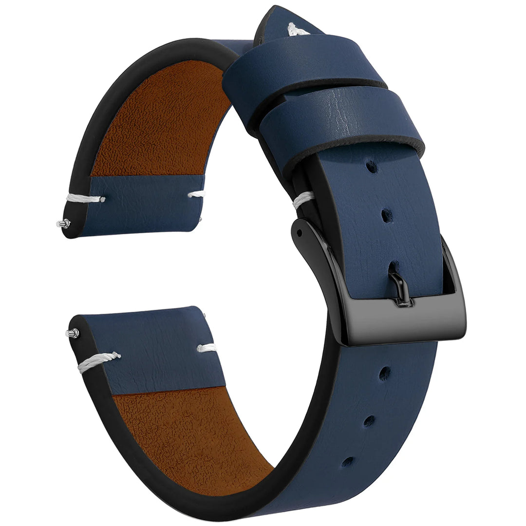 New Sport Vintage Leather Watch Band 18–22mm with Stainless Steel Buckle