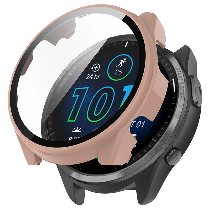 PC & Tempered Glass Protective Case for Garmin Forerunner 255/255S/965