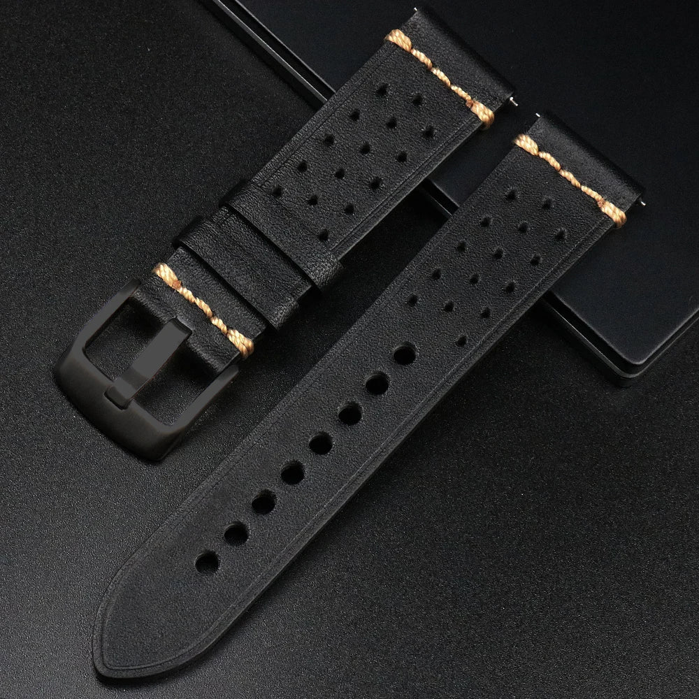 Fashion Quick Release Top Grain Leather Watch Band 20mm 22mm