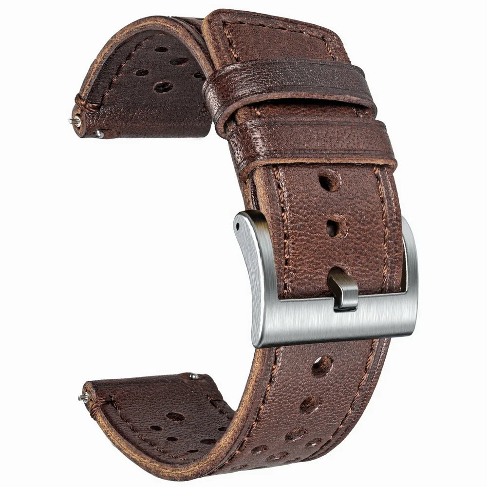Hemsut Cowhide Watch Band Quick Release Soft Breathable Italian Genuine Leather Straps 18 20 22 24mm
