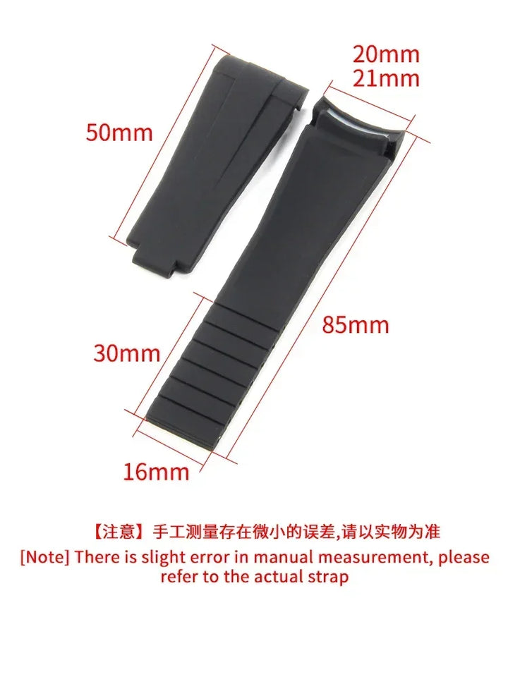 20mm Silicone Rubber Watch Strap for Rolex Models