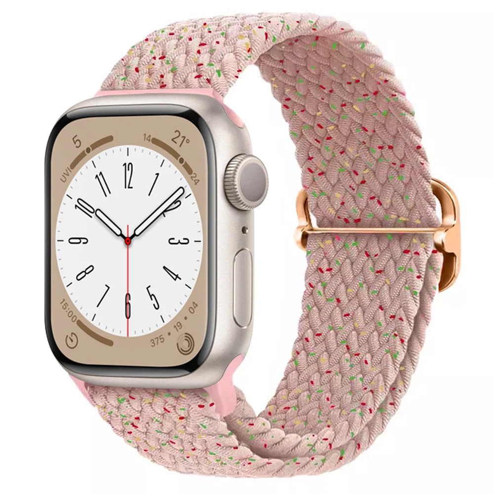 Strap for Apple Watch band 44mm 45mm 49mm 42mm 40 41 46mm Elastic Braided Solo bracelet correa Series 9 10 11 8 7 6 5 SE Ultra 3