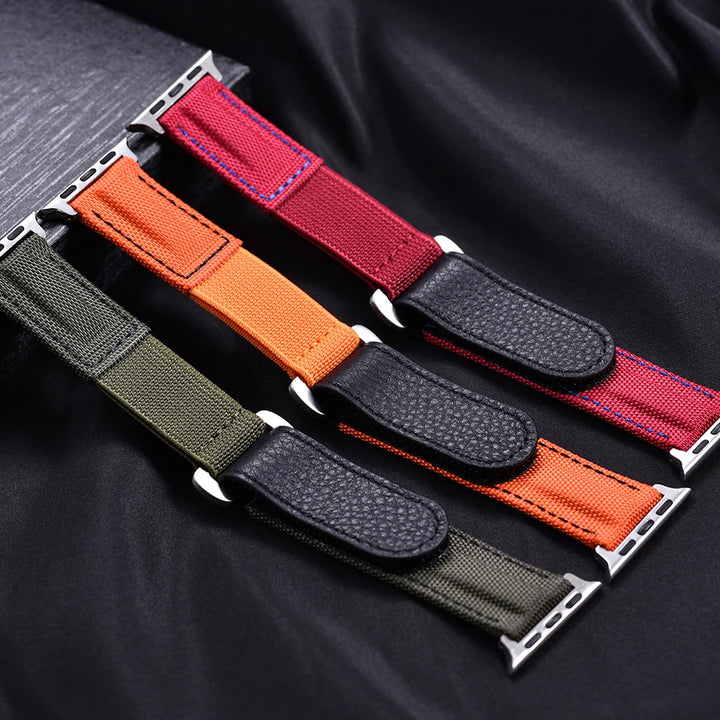 Braided Nylon Solo Loop For Apple Watch Band 45mm Ultra 2 49mm 38mm 44mm 40 41mm 42mm Leather Bracelet Series 10 9 8 7 5 se Belt