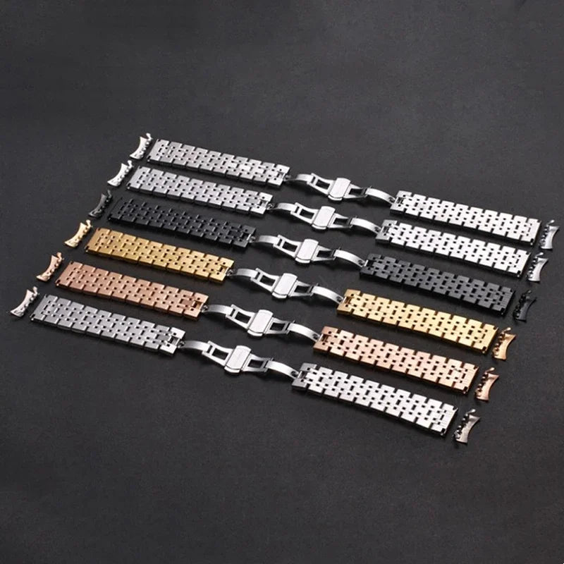 Solid Stainless Steel Watch Band 16–24mm with Butterfly Buckle for TISSOT,