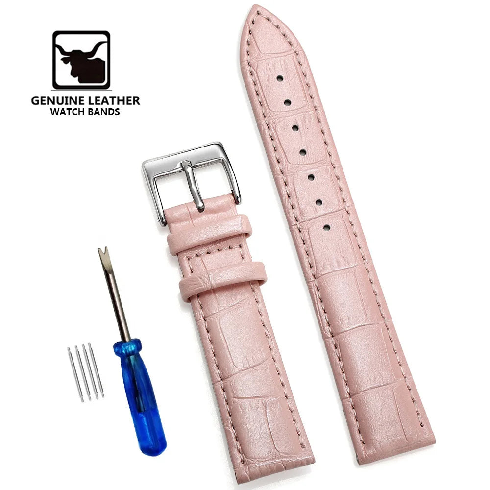 Premium Genuine Leather Watch Strap 12–24mm (With Tool)