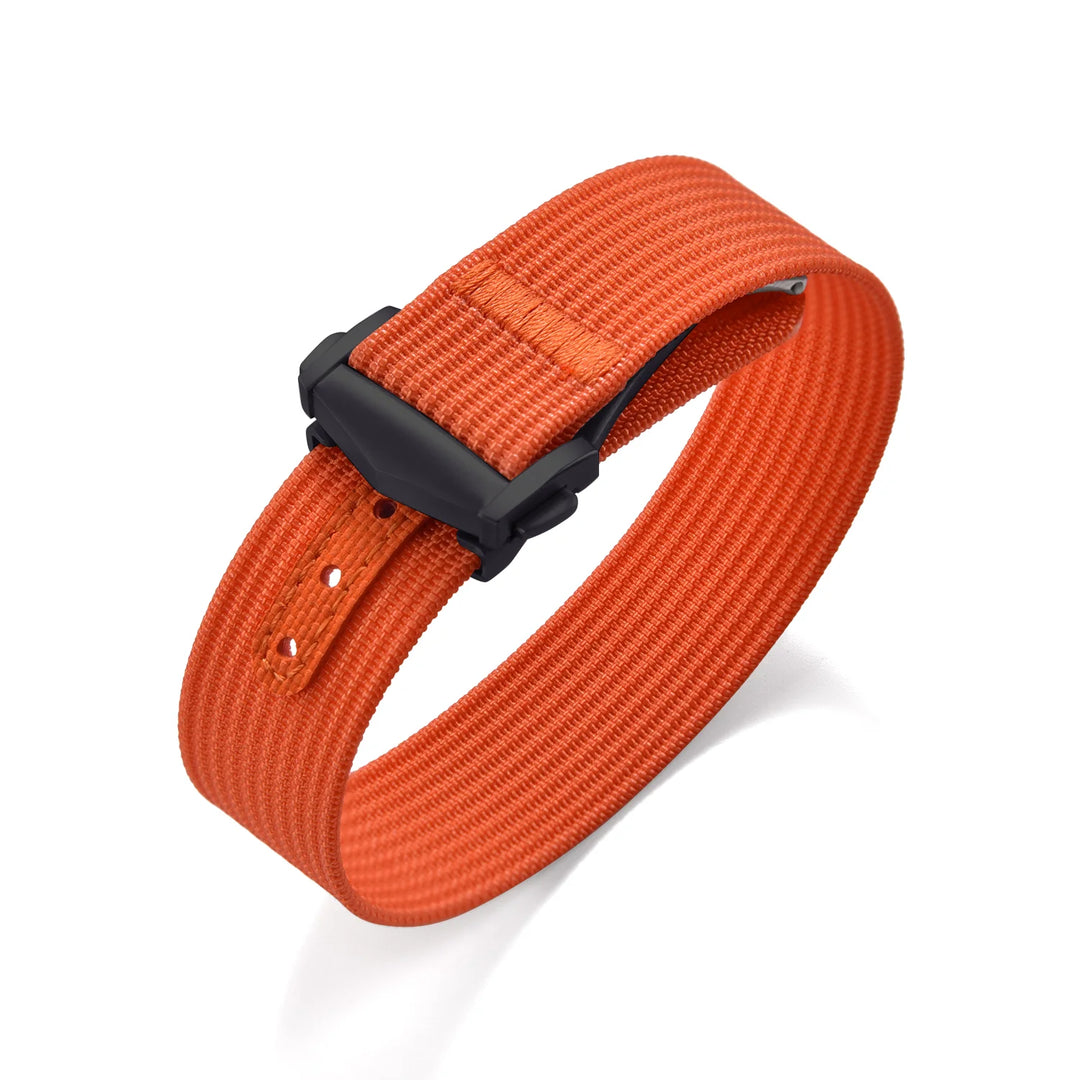 Ribbed Nylon & FKM Rubber Watch Strap – 18–22mm Folding Buckle for Omega, Tudor & Seiko