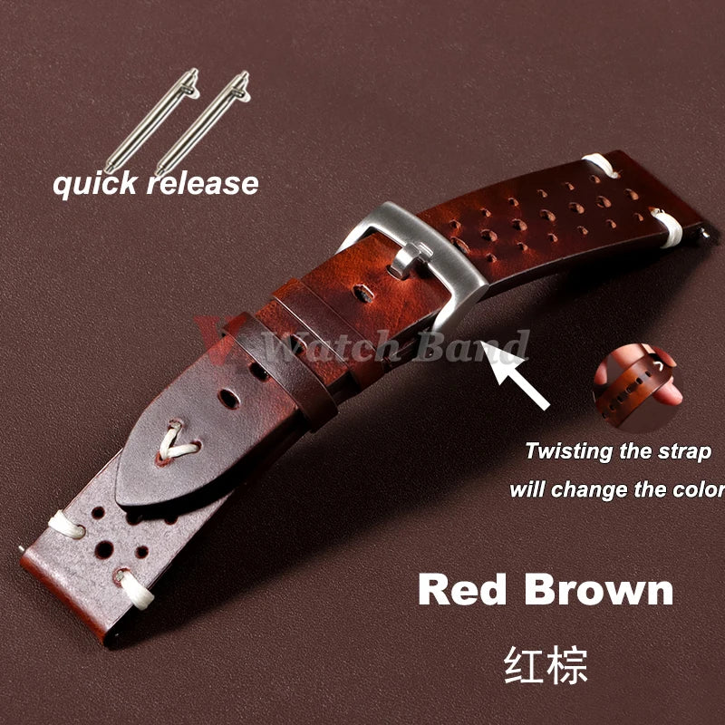 Premium Cowhide Leather Watch Strap 20/22mm (Quick Release)