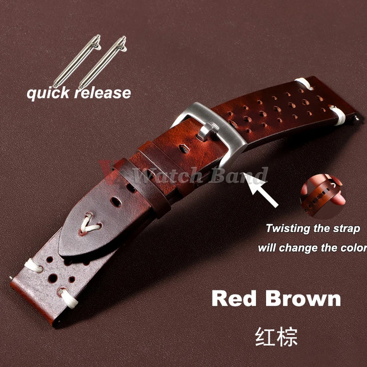 Premium Cowhide Leather Watch Strap 20/22mm (Quick Release)