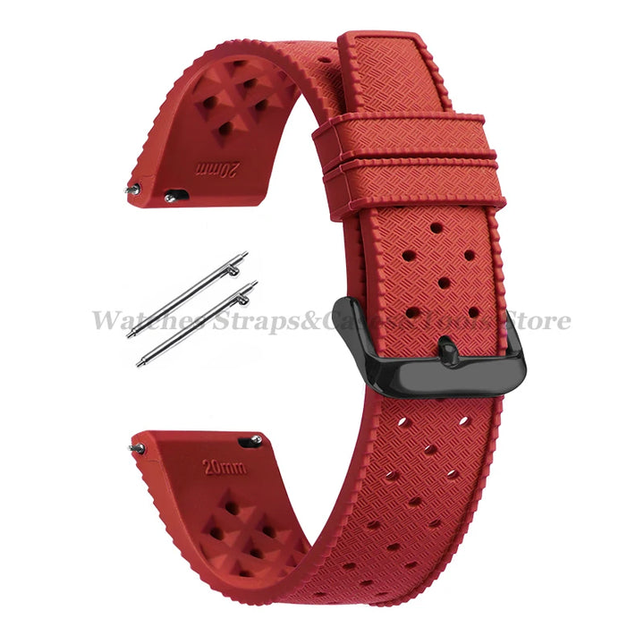 Tropical Silicone Watch Band Quick Release Strap 18mm 20mm 22mm for Oris for Seiko for Citizen Rubber Tropic Smart Watch Straps