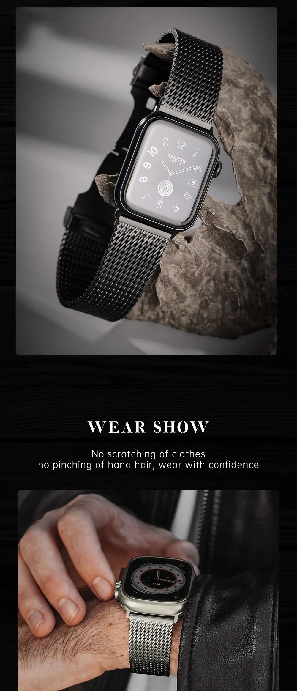 Top Stainless Steel Milanese Mesh Strap For Apple Watch Ultra 2 49mm Series 10 46mm 42mm 45mm 44mm Bracelet Apple Watch Band