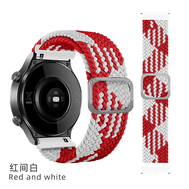 20/22mm Braided Nylon Strap for Realme Watch 2/3 & Amazfit Bip/GTS/GTR