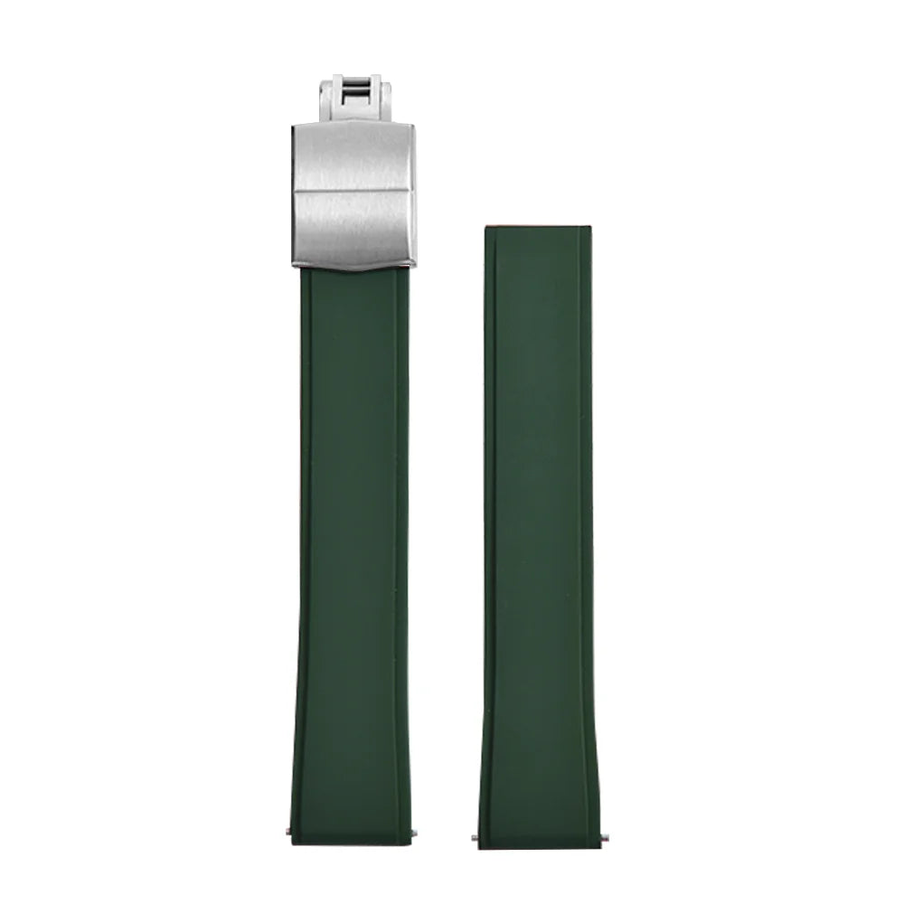 New Design Convex Shape CTS FKM Rubber Watch Strap 19mm 20mm 21mm 22mm CTS Watchbands Quick Release Butterfly Buckle Cut To Size