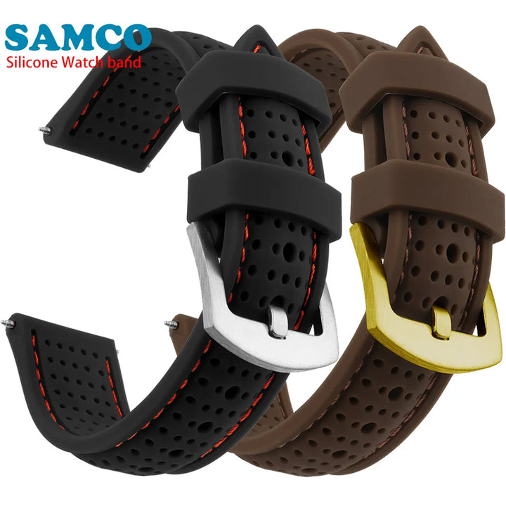 Silicone Rubber Watch Band 18–26mm (Soft & Comfortable Replacement Strap)