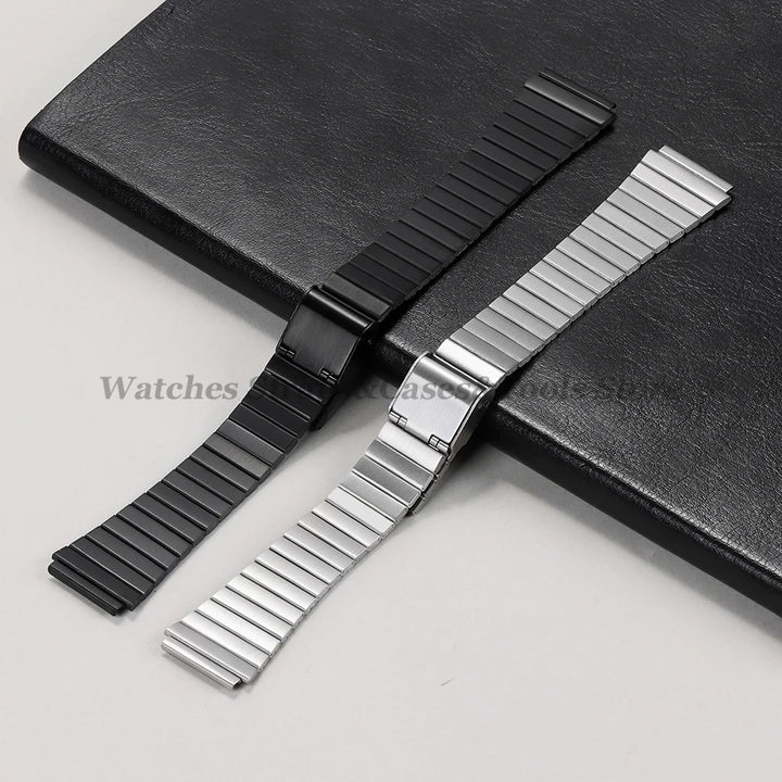18mm For Casio A158W Watchband Stainless Steel Watch Strap for F-91W/F105/108/A158/168 AE1200/1300 Metal Small Watch Steel Band