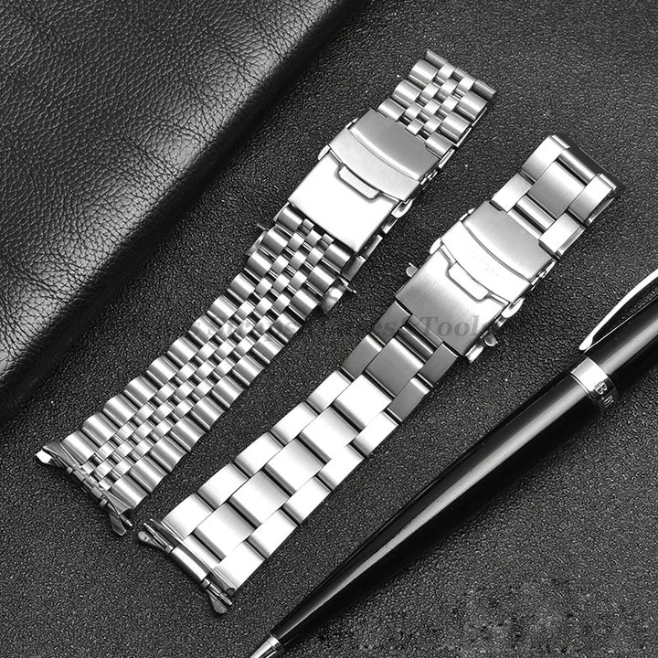Solid Stainless Steel Watch Strap 18–22mm for Seiko, Jubilee & Oyster
