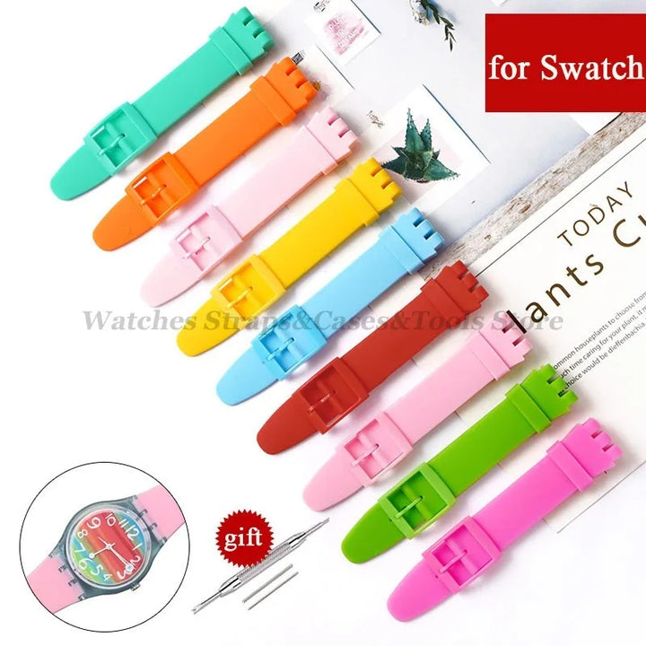 Soft Silicone Watch Strap – 16/17/19/20mm, Colorful Replacement with Tools