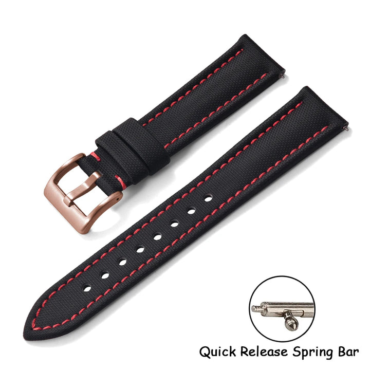 Universal Sailcloth Watch Band 18mm 20mm22mm Sailcloth Leather Strap Qucik Release Bracelet Accessories for Omega for Seiko Belt