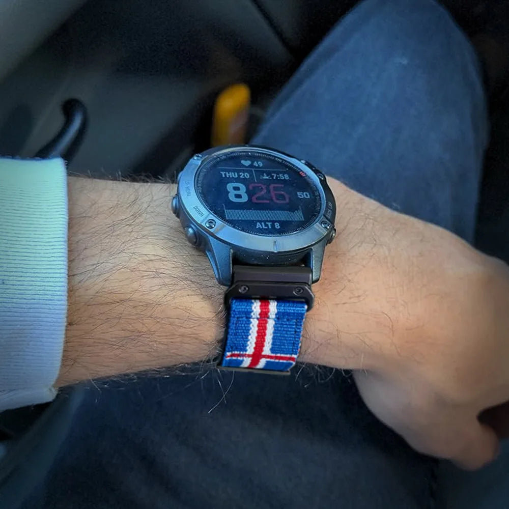 HEMSUT Nylon QuickFit Watch Strap – 22/26mm for Garmin Fenix 6/7/8, Epix, Enduro, Tactix, MARQ