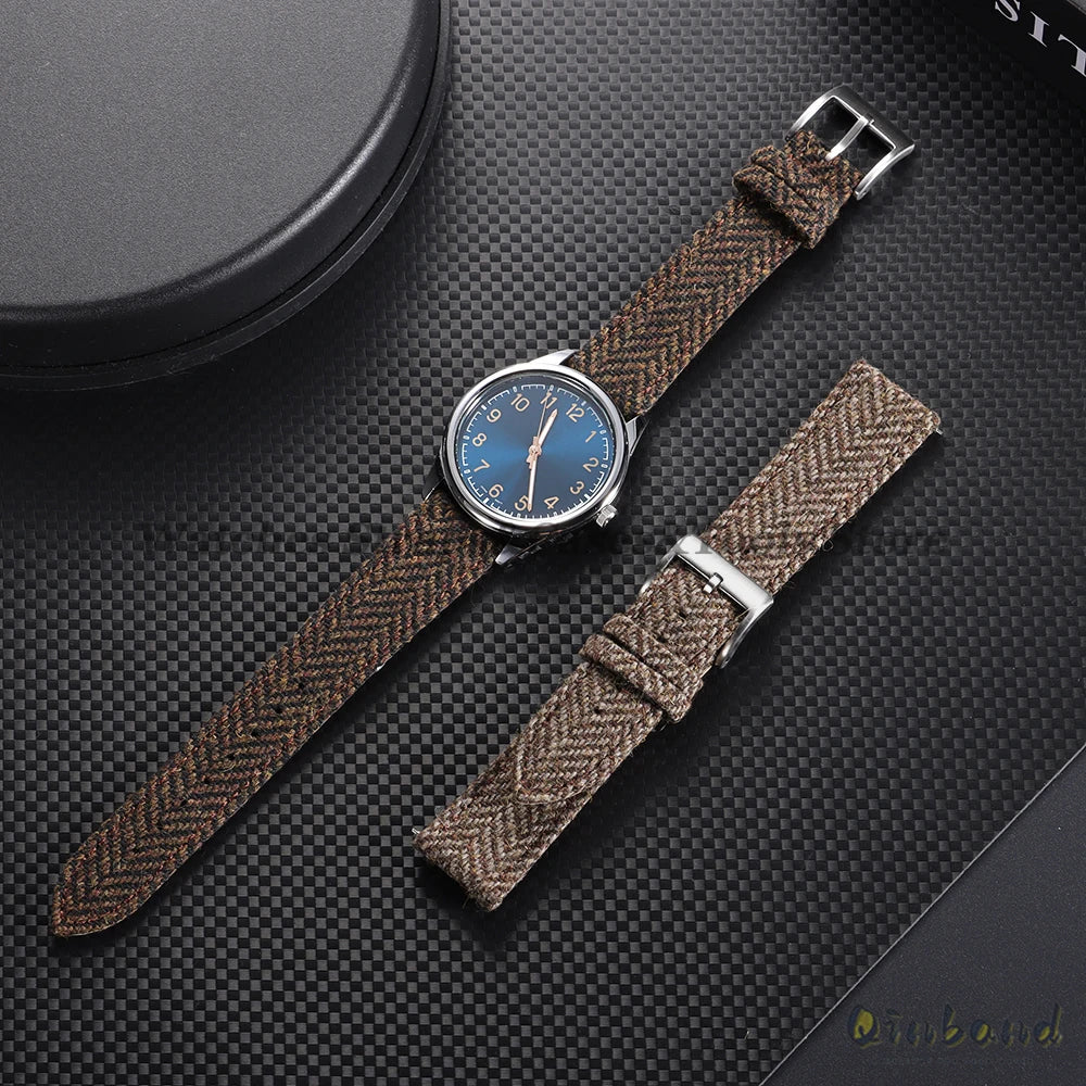 Tweed Sailcloth Watch Band Strap 18mm 20mm 22mm for Omega for Seiko Quick Release Weave Bracelet for Men Women Watch Accessories