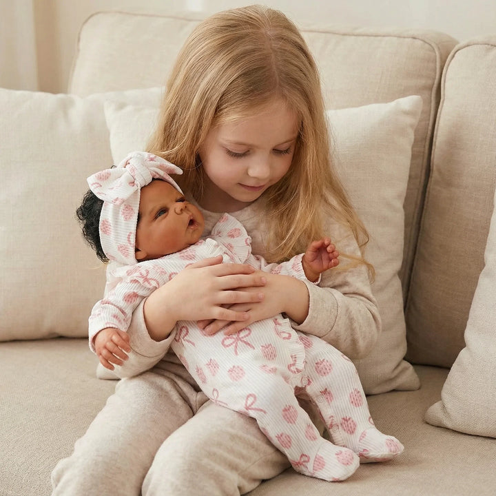 NPK 22inch Dark Brown Skin Rooted Hair Reborn Toddler Doll Hand Painted High Quality Collectible Art Doll Gounchi