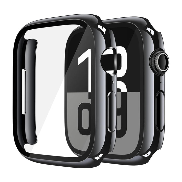 Screen Protector For Apple Watch Case Series 11 10 9 SE 8 7 6 5 46mm 42mm 45mm 44mm 40 41 PC Bumper+Tempered Glass iWatch Cover
