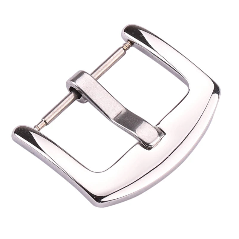 Wholesale Stainless Steel Watch Buckles – 12–28mm, 19 Styles, Silver