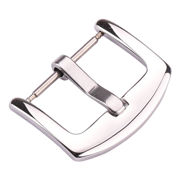 Wholesale Stainless Steel Watch Buckles – 12–28mm, 19 Styles, Silver