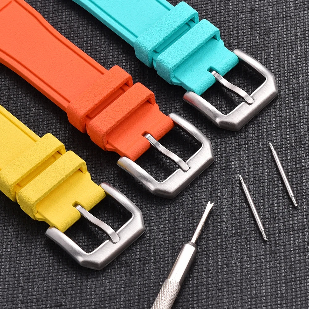 Premium Grade Fluororubber FKM 20mm 21mm 22mm Watch Strap Diving Waterproof Quick Release Watchbands