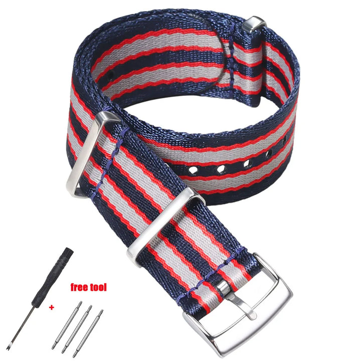 20mm High Density Nylon Watch Strap for Omega 007 Replacement Band for Rolex Premium Soft Straps Universal Sports Watch Band