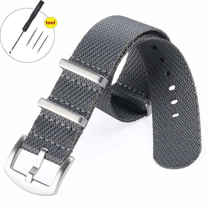 High‑Density Nylon Watch Strap – 20/22mm, Military Style