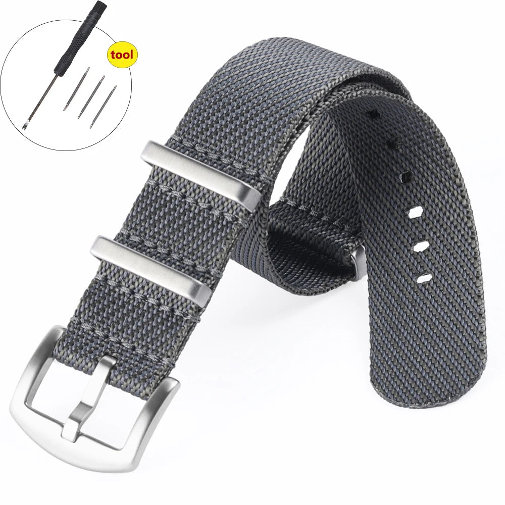 High Density Nylon Watch Band 20–22mm